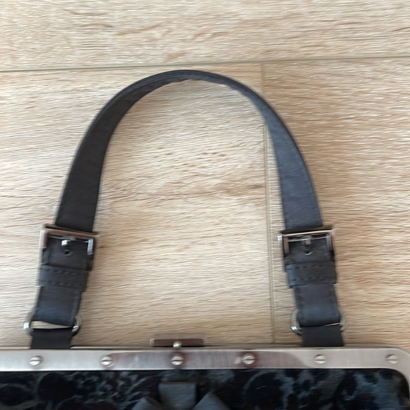 Nine West black Velvet clutch purse - Picture 4 of 12